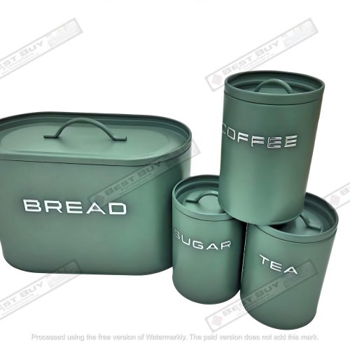 OXIDIZED GREEN 4PC BREAD BIN SET RETRO(1)