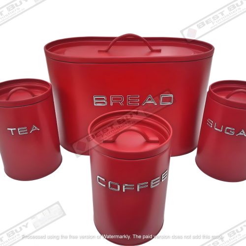 OXIDIZED RED 4PC BREAD BIN SET RETRO 4(1)