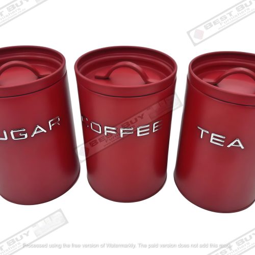 OXIDIZED RED 4PC BREAD BIN SET RETRO 5(1)